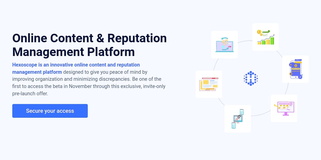 Online Content and Reputation Management Platform - Hexoscope